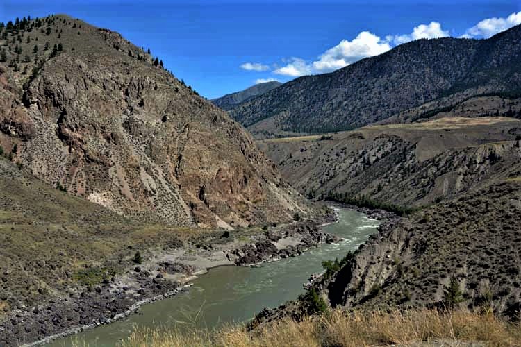 river and mtns scene
